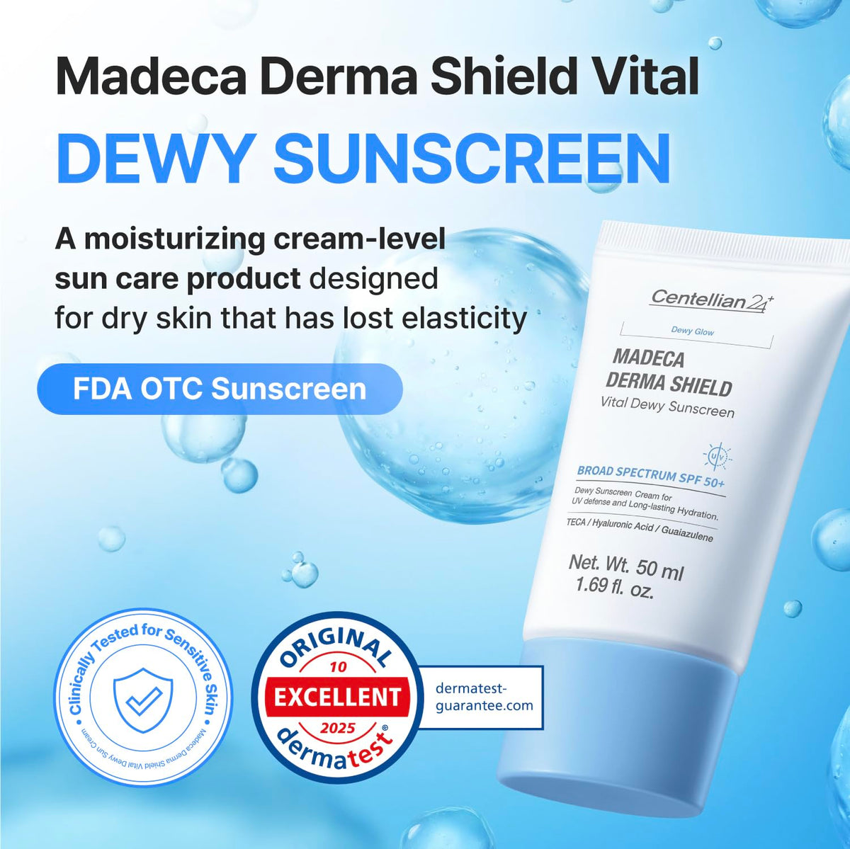 CENTELLIAN 24 Madeca Derma Shield Vital Dewy Sunscreen - Hydrating, Firming CENTELLIAN 24