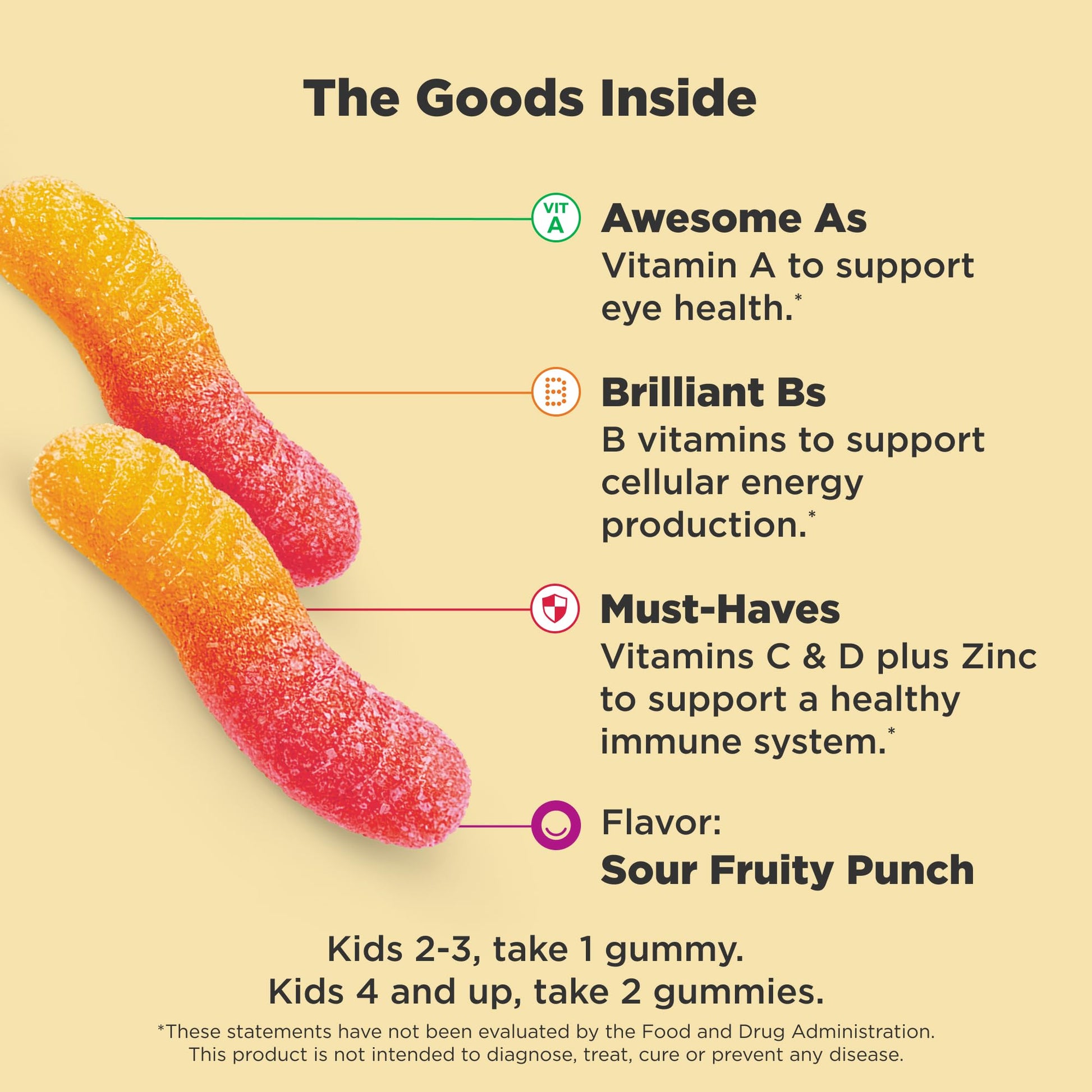 OLLY Kids Multivitamin Gummy Worms, Overall Health and Immune Support, Vitamins and Minerals A, C, D, E, Bs and Zinc, Chewable Supplement OLLY
