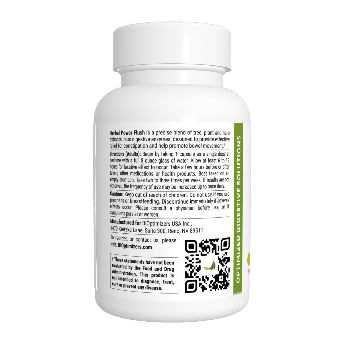 BIOptimizers Herbal Power Flush - Extra Strength Digestive Cleanse - Eliminate Toxins Improve Bowel Digestion BIOptimizers