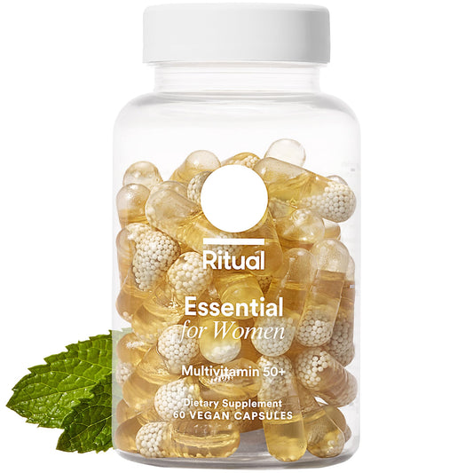 Ritual Multivitamin for Women 50+, Menopause Supplements with Vitamin D3, K2 and Magnesium for Bone Support*, Omega-3 DHA, Vitamin B12, Non-GMO, Mint Essenced, 30 Day Supply, 60 Vegan Capsules RitualBuy Supplements Australia