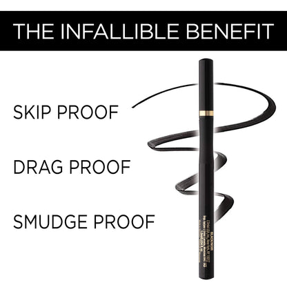 L'Oreal Paris Makeup Infallible Super Slim Long-Lasting Liquid Eyeliner, Ultra-Fine Felt Tip, Quick Drying Formula, Glides on Smoothly, Brown, 0.03 fl oz., 1 Count L'Oreal Paris