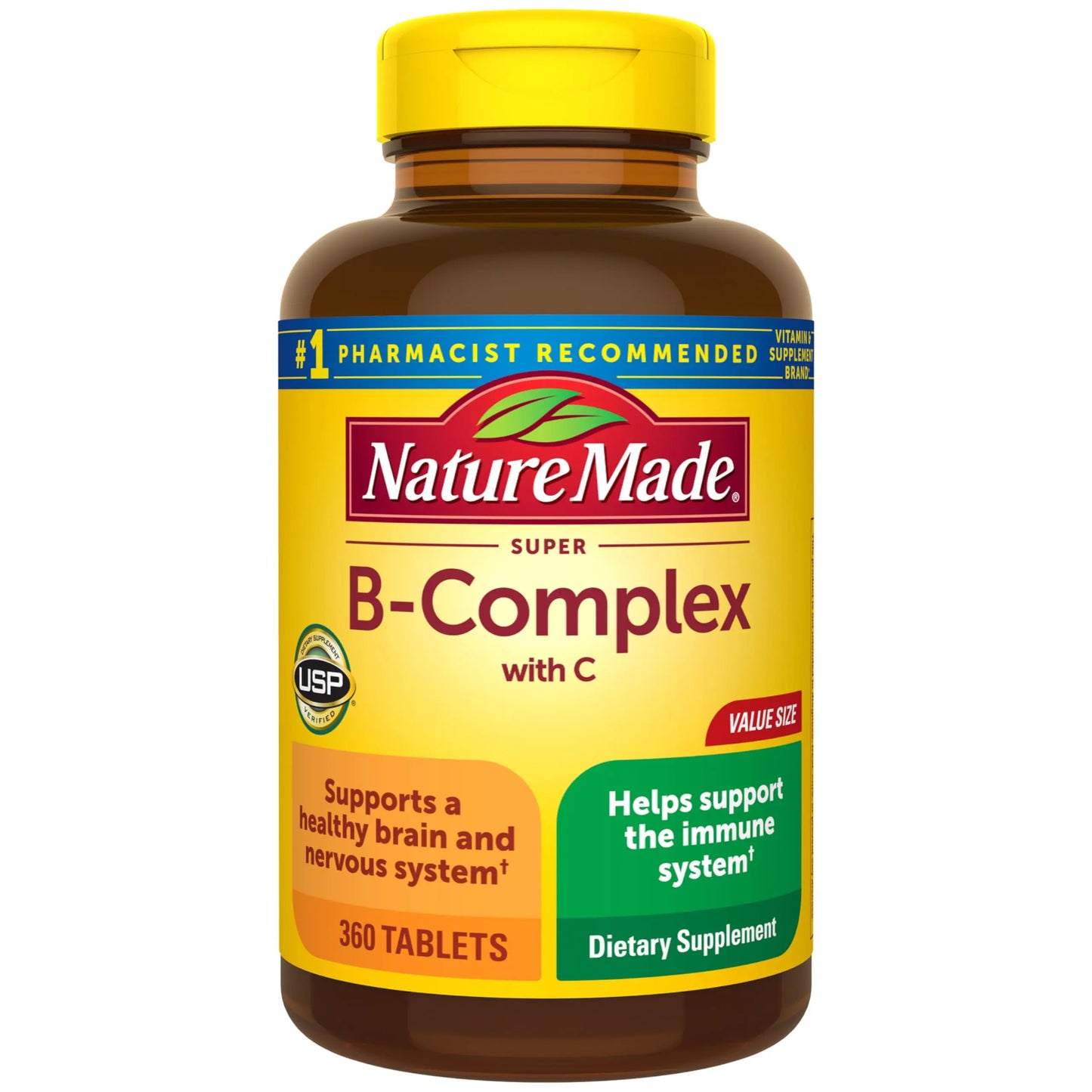 Nature Made Super B Complex with Vitamin C & Folic Acid, B Complex Vitamins for Women and Men, Dietary Supplement Nature Made