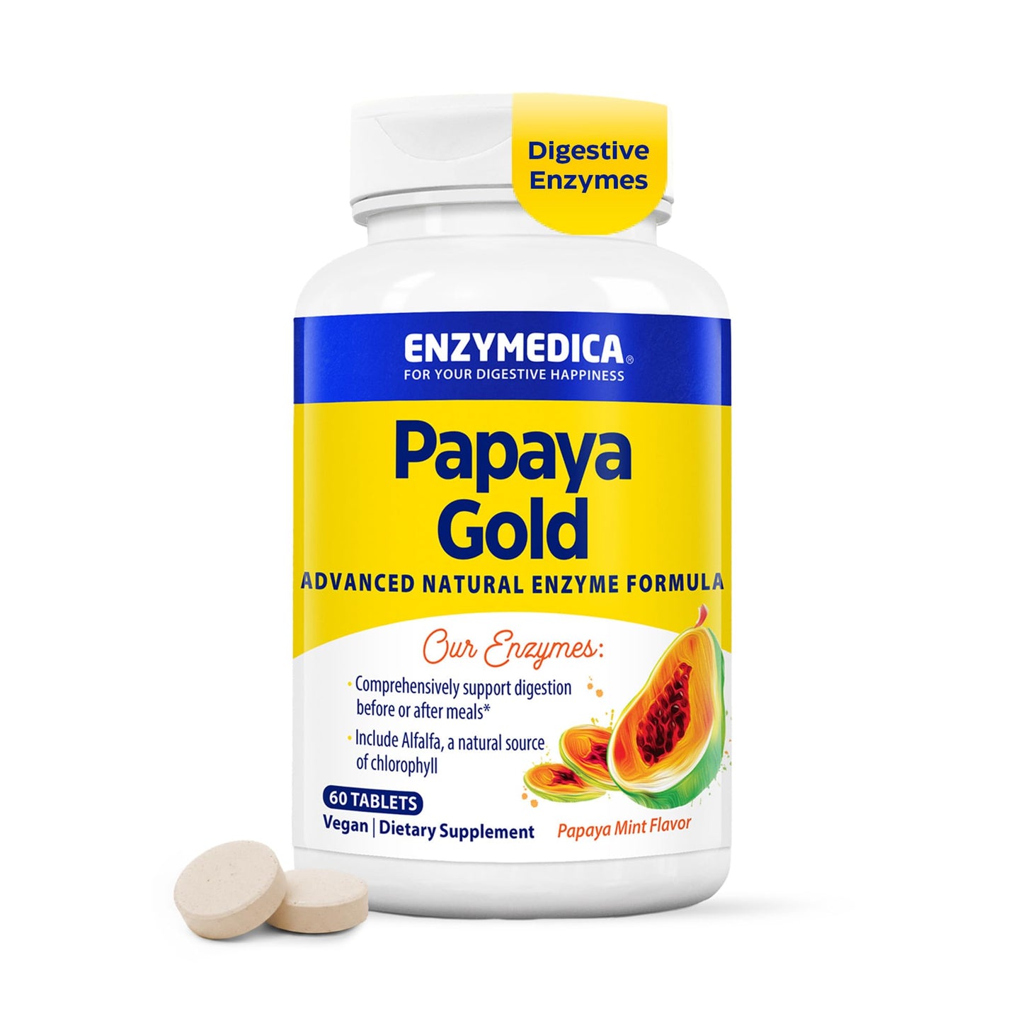 Enzymedica Papaya Gold - Papaya Enzymes Chewable - 120 Tablets Gsupps Australia