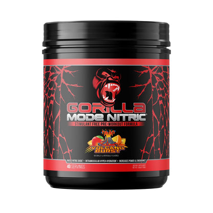 Gorilla Mode Nitric Upgraded Stimulant Free Pre-Workout – Best Tasting and Most Effective Stimulant Free Pre-Workout/Massive Pumps · Vasodilation · Power / 776 Grams (Cherry Blackout)