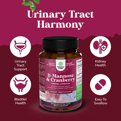 D Mannose with Cranberry Supplement - Potent D Mannose 1000mg Capsules for Kidney Defense Support & Cleanse and Urinary Tract Health for Women & Men - Bladder Health Supplement for Adults - 60 Count Gsupps Australia