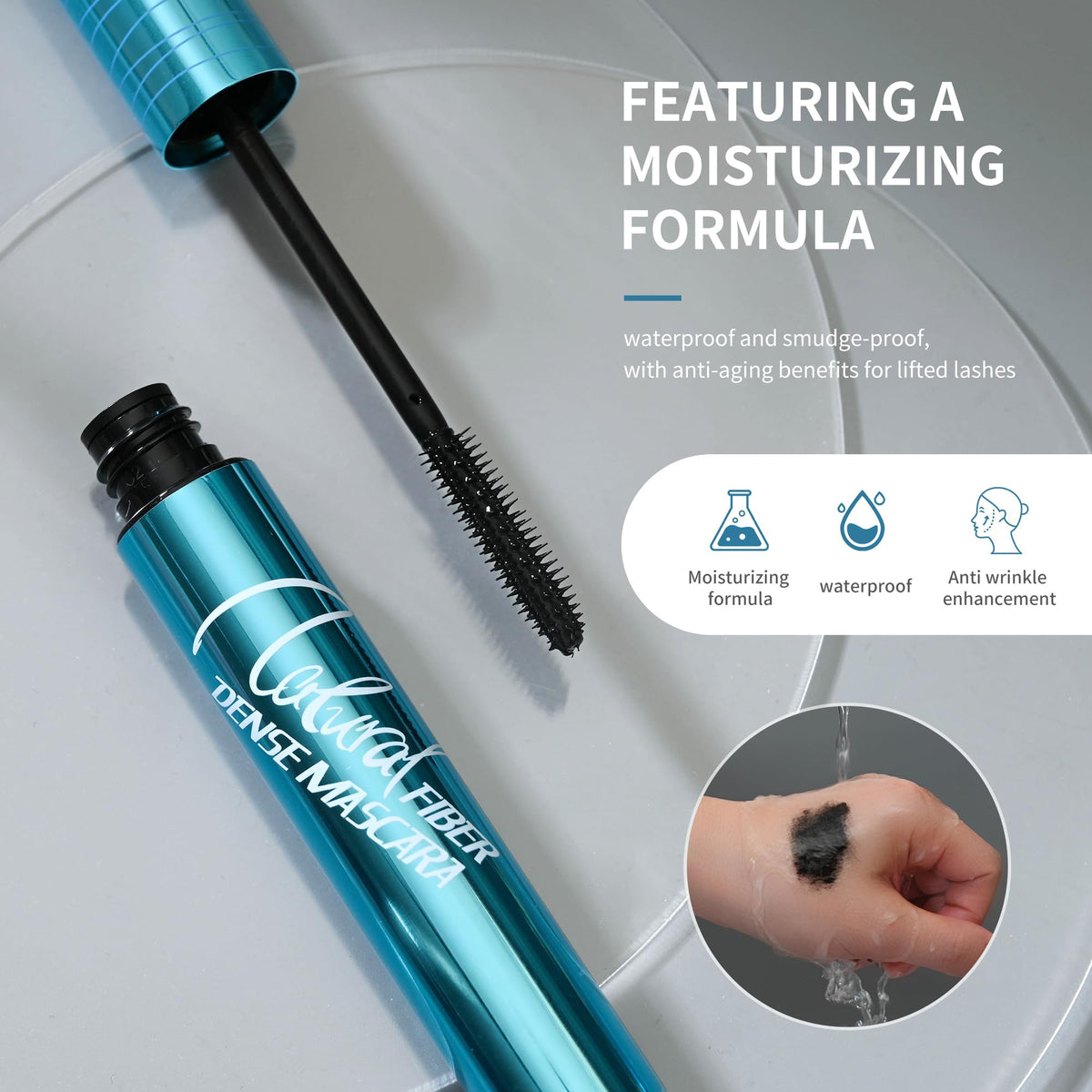 Mascara for Older Women 60 Plus - Volumizing Waterproof Hypoallergenic Black Mascara for Thinning Lashes & Sensitive Eyes, Smudge-Proof Formula (1 Pack) BANGFENG