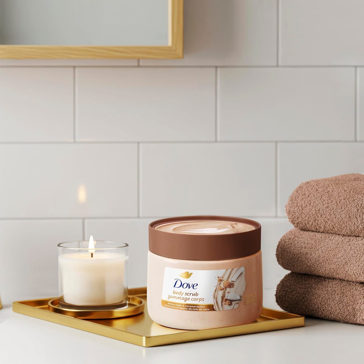 Dove Brown Sugar and Coconut Butter Body Scrub Exfoliates and Deeply 15 oz Dove