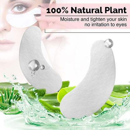 100 Pairs GreenLife Natural Hydrogel Eye Gel Pads - Collagen and Aloe Vera Patches for Under Eyes - Eyelash Extension Kit GreenLife