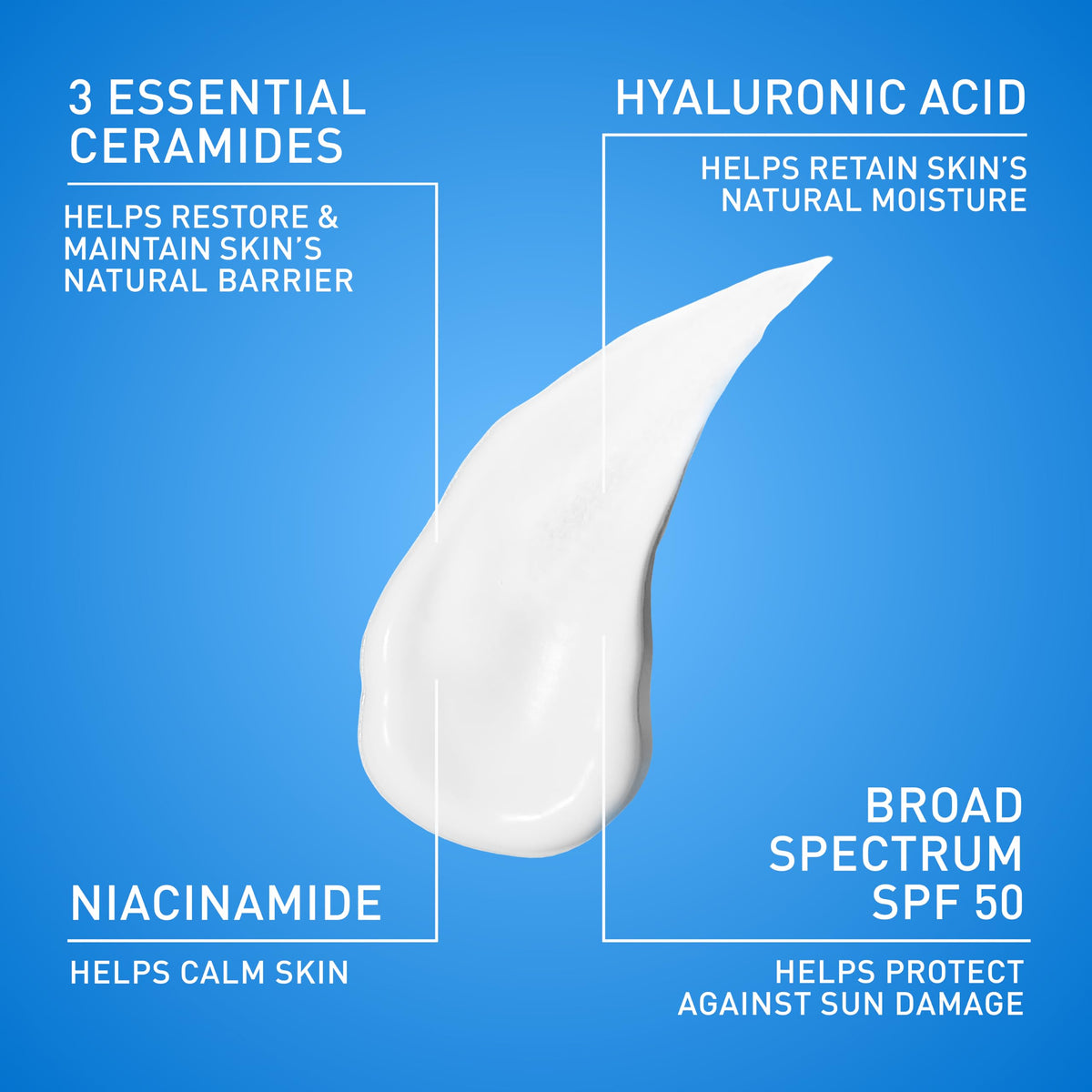 CeraVe AM Facial Moisturizing Lotion SPF 50, Face Moisturizer with SPF, 3oz CeraVe