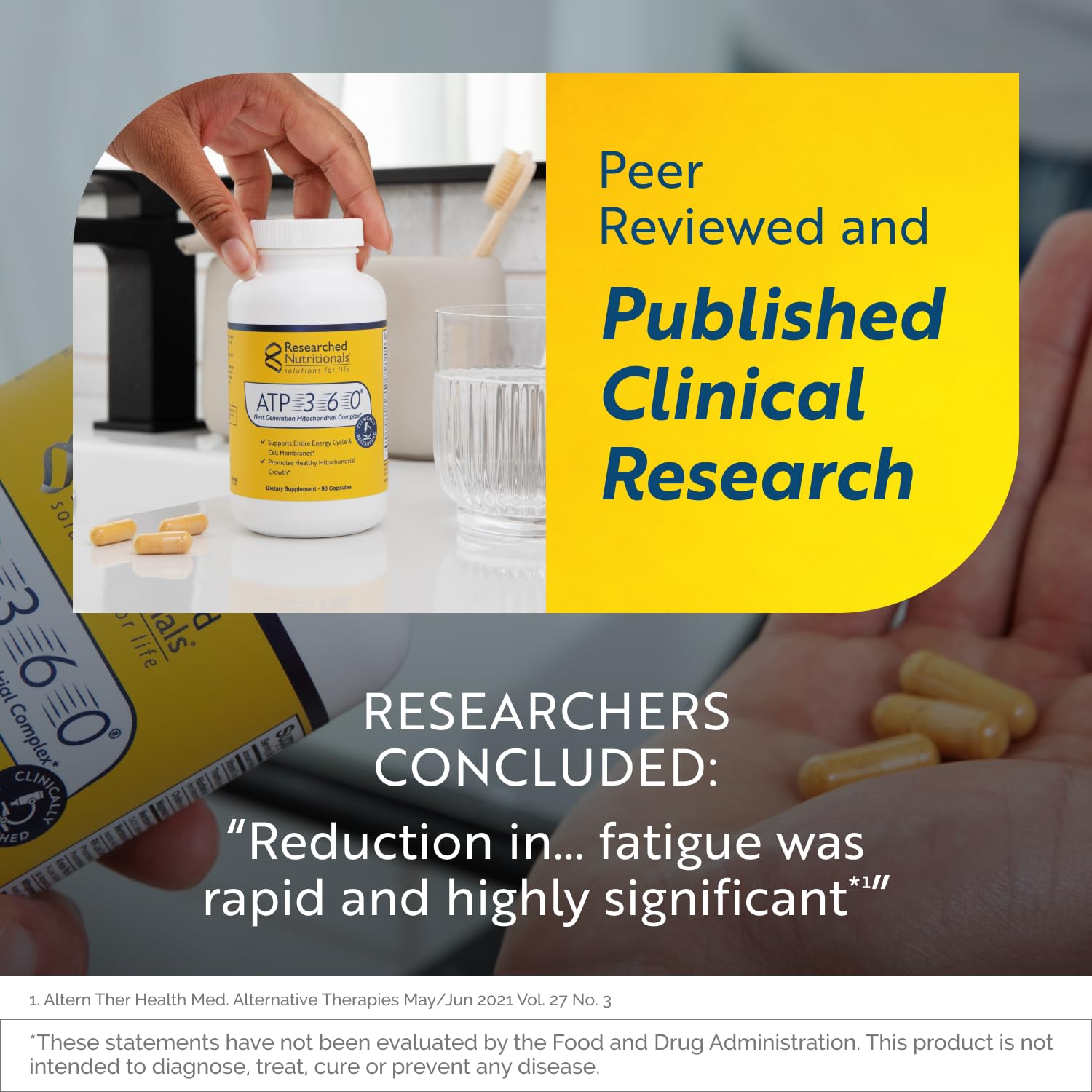 Researched Nutritionals ATP 360 - Mitochondrial Supplements to Support Entire Energy Cycle & Cell Membranes - Clinically Researched ATP Supplements, High Dose CoQ10, R-Lipoic Acid & PQQ, 90 Capsules Researched Nutritionals buy australia supplements
