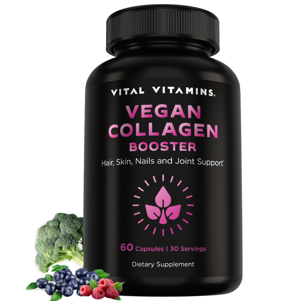 Vital Vitamins Vegan Collagen Booster - with Silica and Hyaluronic Acid - Plant-Based Collagen Supplements Vital Vitamins