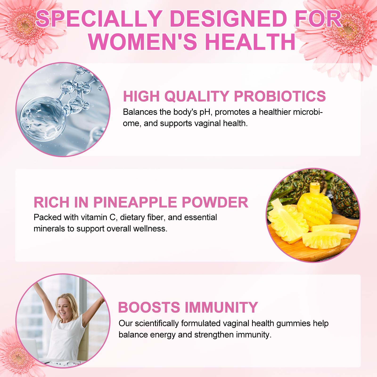 Vital Source Feminine Gummies - Feminine Balance Gummies for Women ph Natrual Famale Balance Cummie - Collagen Gummie - Pineapple PH Balance Gummie for Women Support Women’s Health - 60PCS Tooffi buy australia supplements