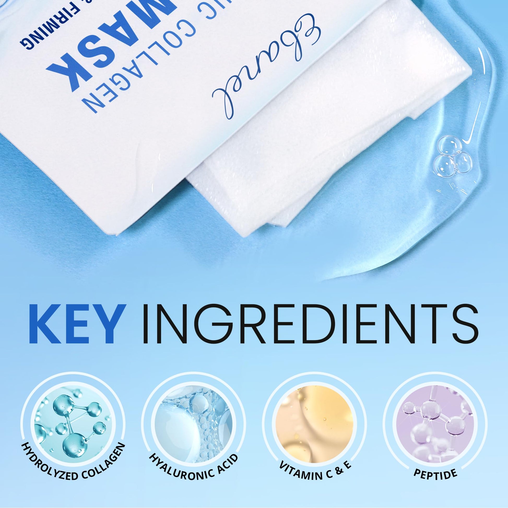 Ebanel 10 Pack Collagen Face Mask with Hyaluronic Acid, Vitamin C, Peptide, Aloe, Instant Brightening Hydrating Face Masks Skincare Korean Sheet Mask, Skin Firming, Lifting Anti Aging Facial Masks Ebanel buy australia supplements