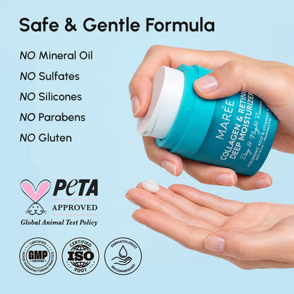 MAREE Face Moisturizer Retinol Cream for Face – Daily Wrinkle Cream for Women – Anti-Aging Face Cream – Facial Moisturizer with Collagen – Crema Hidratante Para la Cara for Skin Tightening MAREE