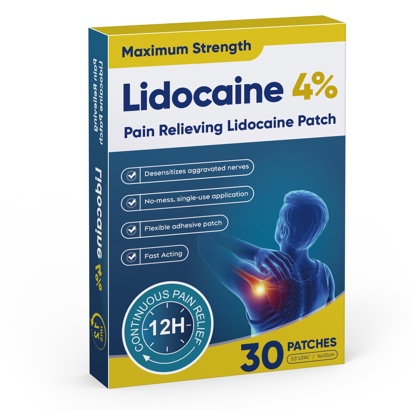 Teemofe 4% Lidocaine Pain Relief Patches – Maximum OTC Strength, Fast-Acting Targeted Relief, 30 Count, for Muscle & Joint Discomfort - 589 Teemofe buy australia supplements
