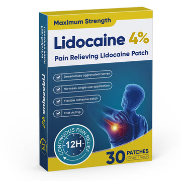 Teemofe 4% Lidocaine Pain Relief Patches – Maximum OTC Strength, Fast-Acting Targeted Relief, 30 Count, for Muscle & Joint Discomfort - 589 Teemofe buy australia supplements