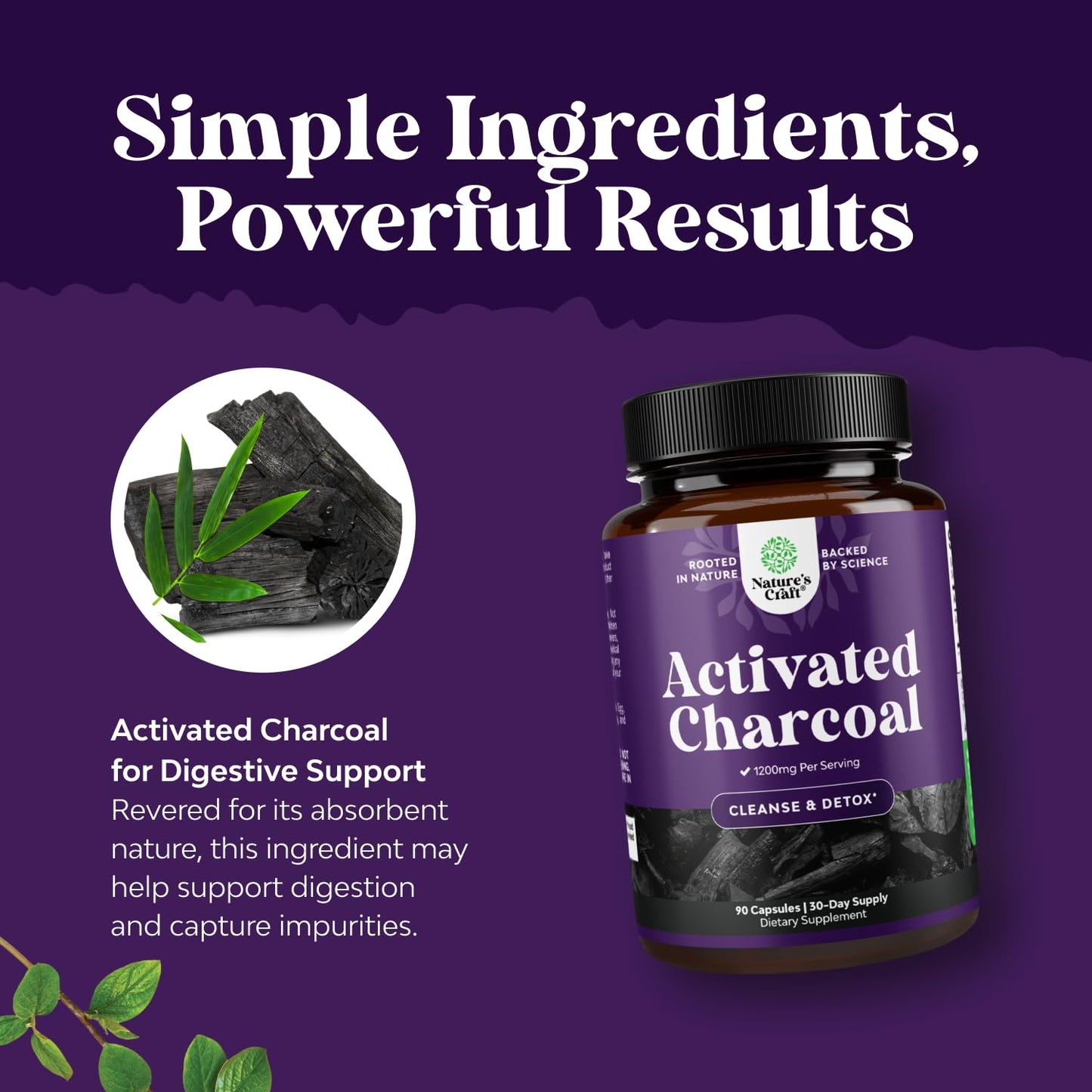 Activated Charcoal Capsules 1200mg - Coconut Charcoal Pills Stomach - 180ct | Activated charcoal powder in capsules / tablets (carbon activado), 1200mg / serving - digestive comfort & healthy gut Gsupps Australia