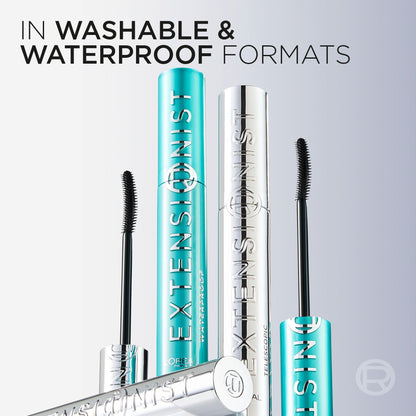 L'Oreal Paris Extensionist Mascara, Lengthening, Volumizing, and Curling Formula For a Lash Extension Eye Makeup Look, Washable Blackest Black L'Oreal Paris