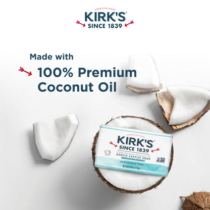 Kirk's Fragrance Free Castile Bar Soap (Pack of 3) Kirk's