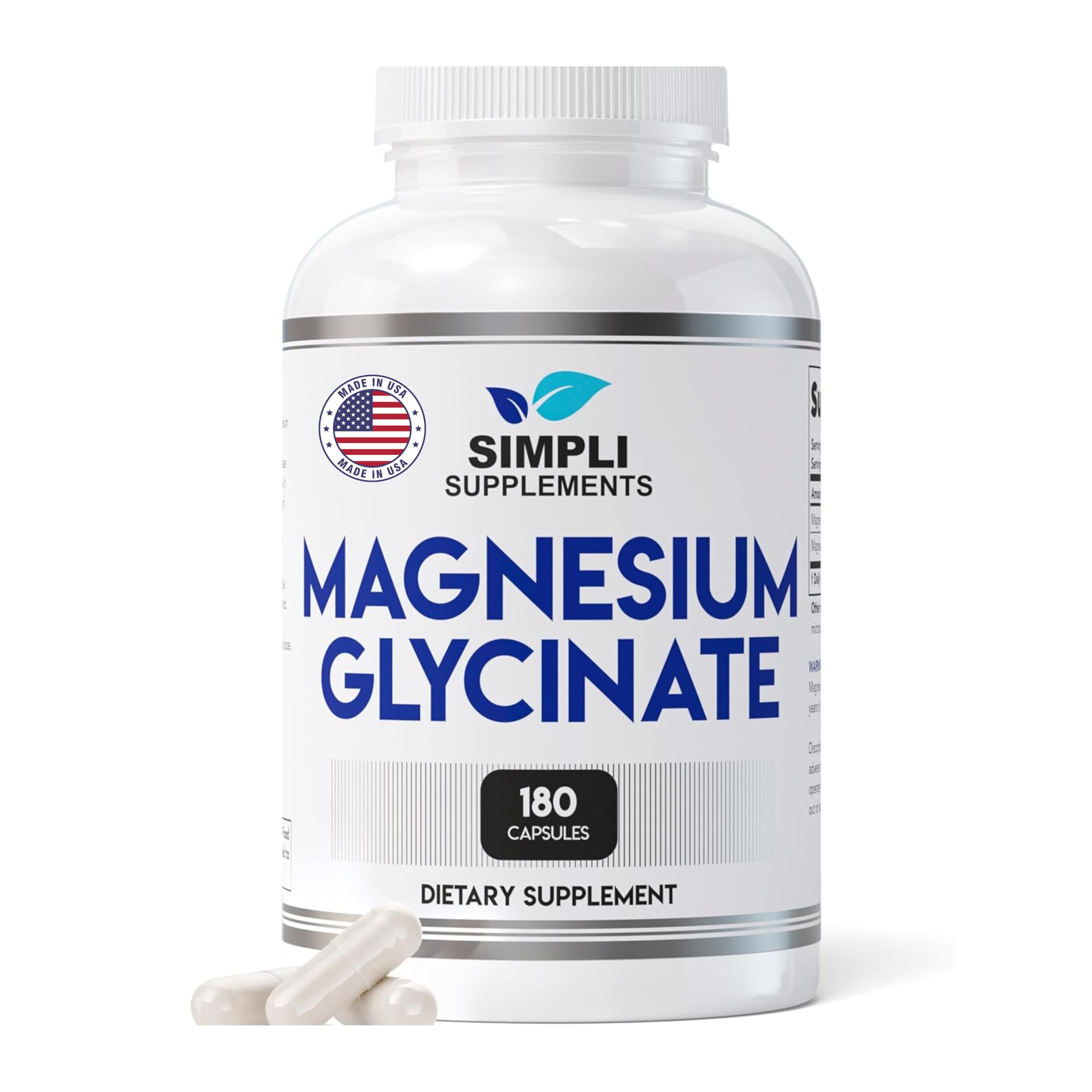 Magnesium Glycinate 400mg per Serving – High Absorption – Gentle on Stomach – Supports Sleep, Relaxation, Muscle, Bone & Immune Health – Non-GMO, Vegan, 180 Capsules Simpli Supplements buy australia supplements