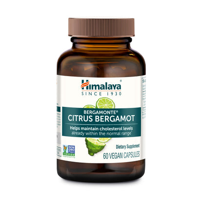 Himalaya Citrus Bergamot, Herbal Supplement for Daily Wellness, Vegan, Gluten Free, 500 mg Bergamonte® Extract, 60 Capsules Himalaya