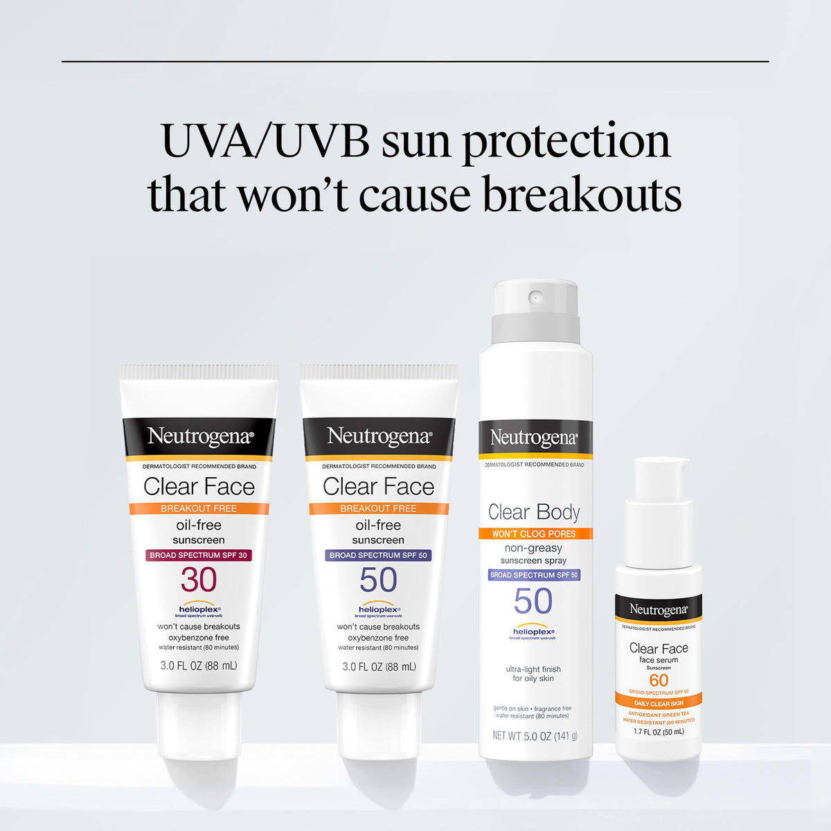 Neutrogena Clear Face Sunscreen Lotion SPF 50, 3 fl. oz Neutrogena