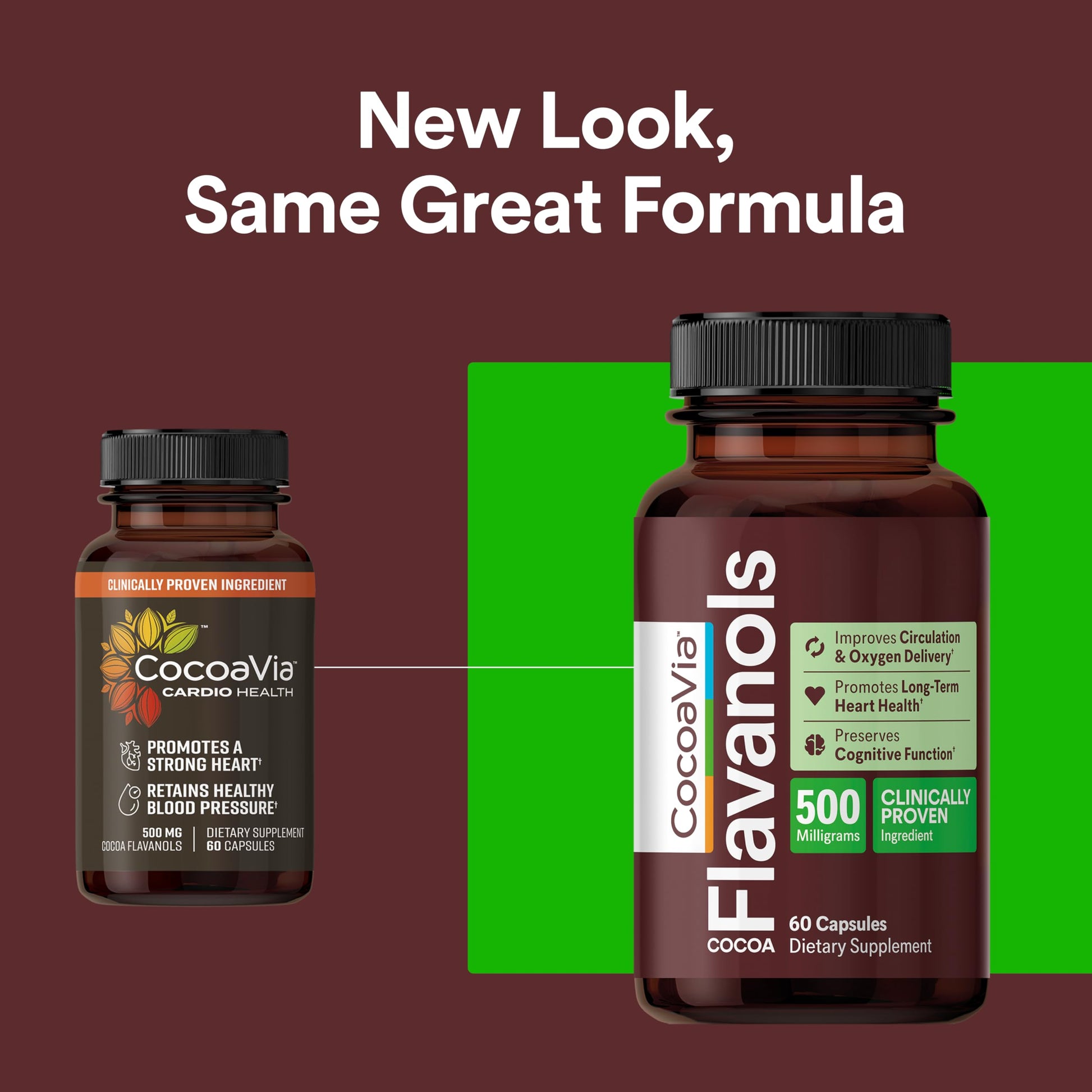 CocoaVia Cocoa Flavanols 500mg – Heart & Brain Support Supplement, High Flavanol Cocoa, Blood Circulation & Memory Booster, Nitric Oxide, Energy & Oxygen Boost, Vegan, Gluten-Free, 60 Capsules CocoaVia buy australia supplements