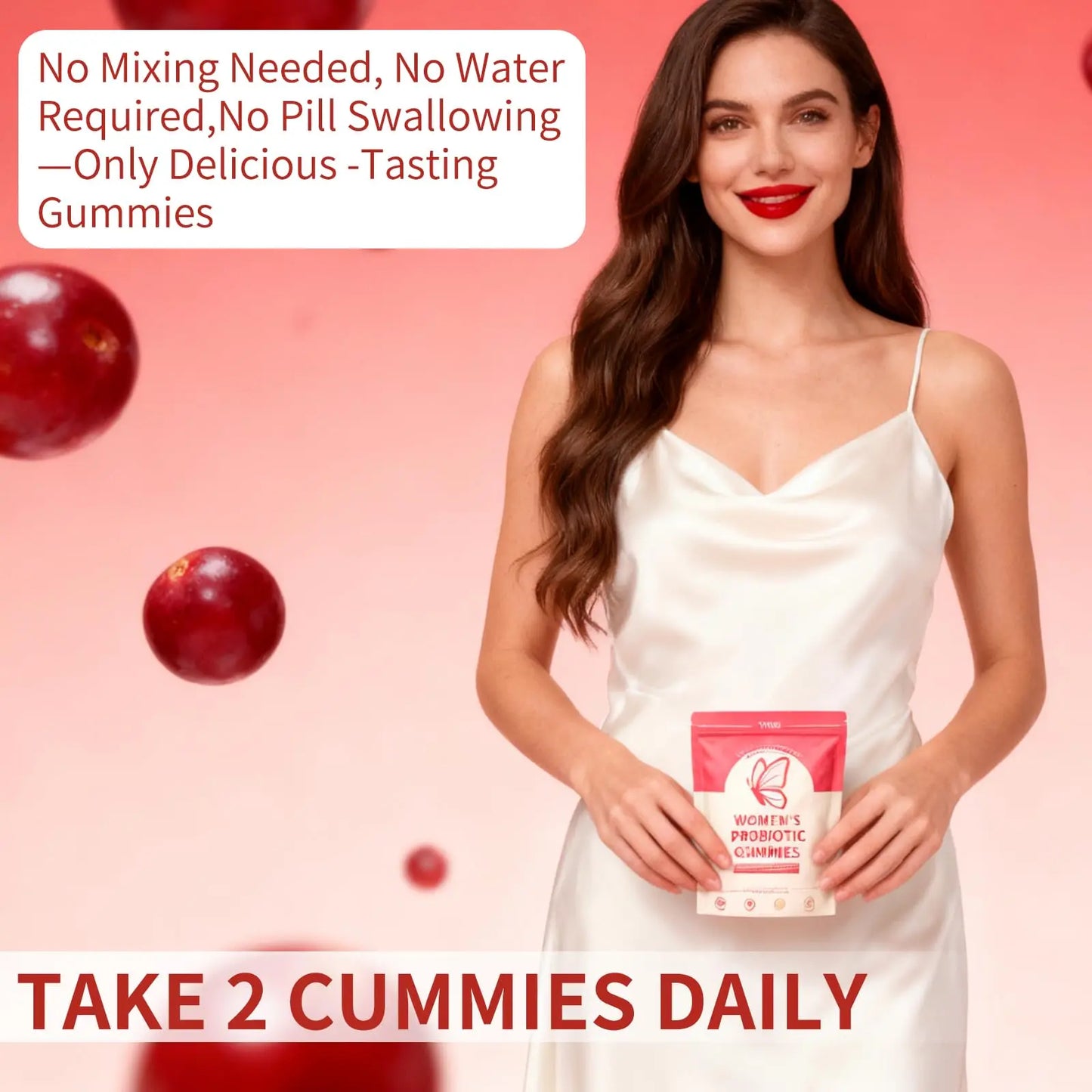 Taeci Vaginal Probiotic Gummies for Women – 5 Billion CFU with Prebiotic & Cranberry Extract – Supports pH Balance, Healthy Odor & Gut Health Taeci