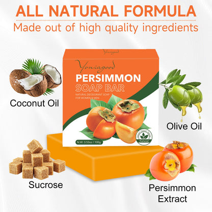 yoniagood 3 PCS Persimmon Soap for Body Odor Control, Old People Smell yoniagood