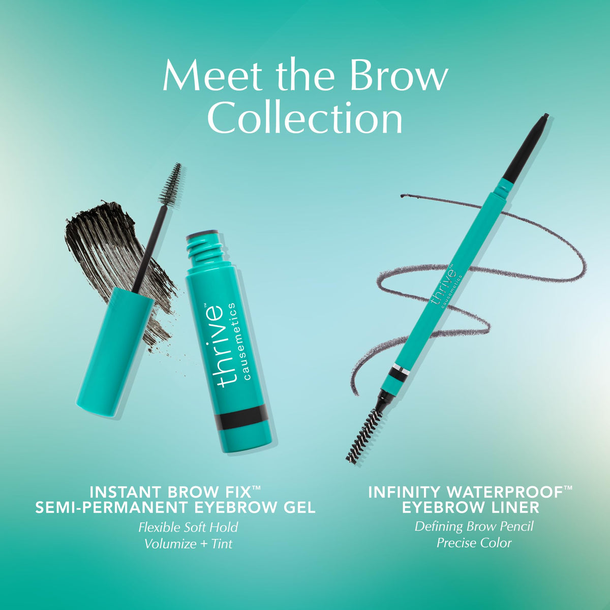Thrive Causemetics Infinity Waterproof Eyebrow Pencil, Medium Brown Shade Thrive Causemetics
