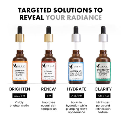 Eclat Skincare Vitamin C Serum - Skin Care for Dark Spots, Vitamin C Serum for Face with Hyaluronic Acid, Ferulic Acid, & Vit E - Anti Aging and Skin Brightening Vit C Formula for Face Care 1 Fl Oz Eclat Skincare