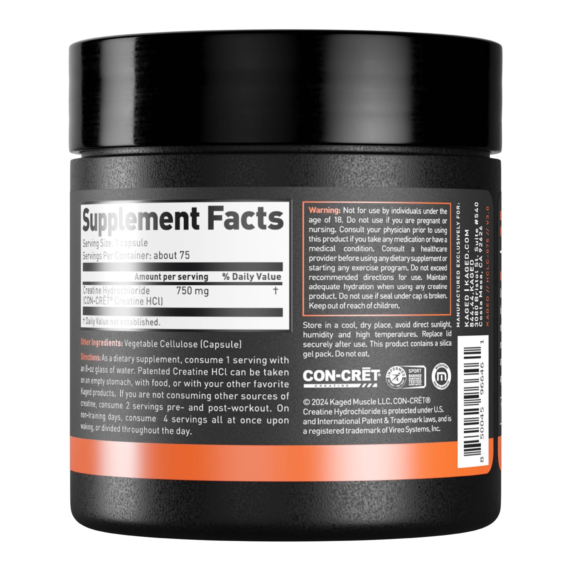 Kaged Creatine HCl Capsules | 7X Concentrated vs Mono | Muscle Building & Recovery | High Absorption | No Bloating | Creatine for Men & Women Kaged buy australia supplements