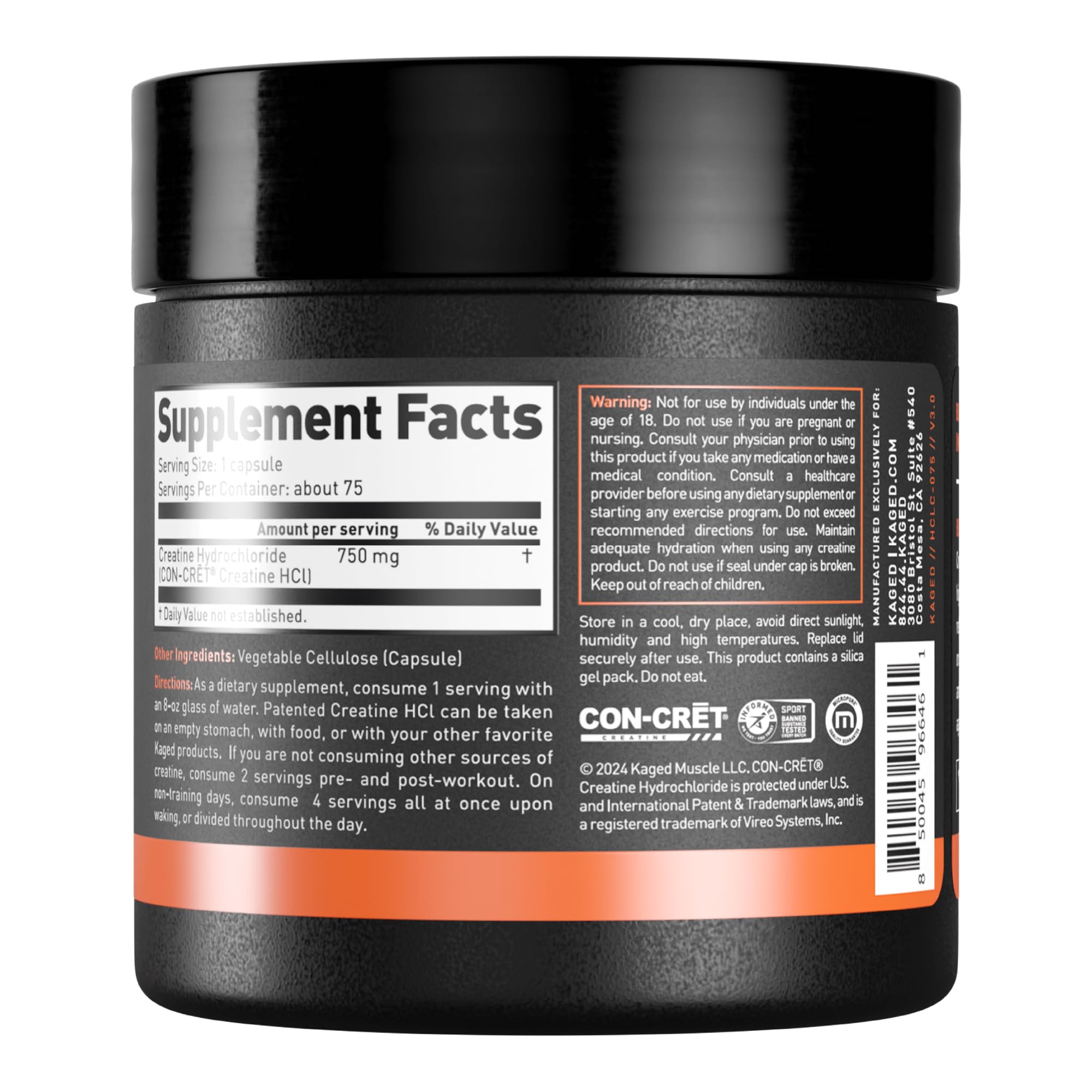 Kaged Creatine HCl Capsules | 7X Concentrated vs Mono | Muscle Building & Recovery | High Absorption | No Bloating | Creatine for Men & Women Kaged buy australia supplements