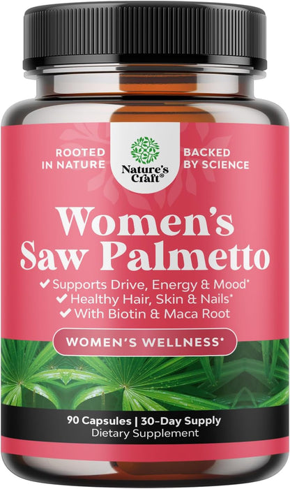Saw Palmetto for Women 500mg - DHT Blocker for Women 30-Day Supply - Hair Vitamins for Hair Loss Supplement - Saw Palmetto Extract Capsules with Maca Root & Biotin - 90 Count Gsupps Australia