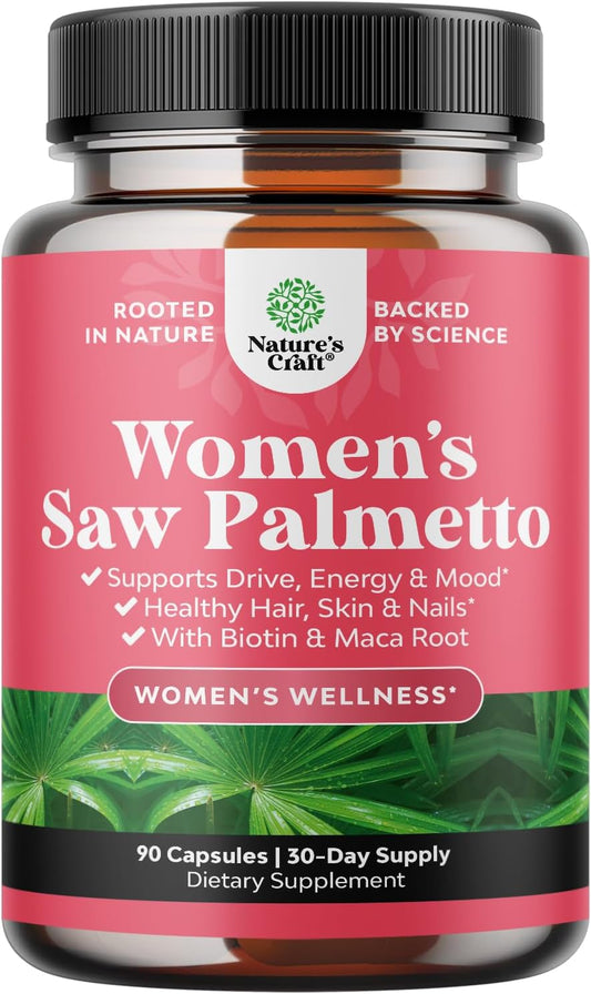 Saw Palmetto for Women 500mg - DHT Blocker for Women 30-Day Supply - Hair Vitamins for Hair Loss Supplement - Saw Palmetto Extract Capsules with Maca Root & Biotin - 90 Count Gsupps Australia