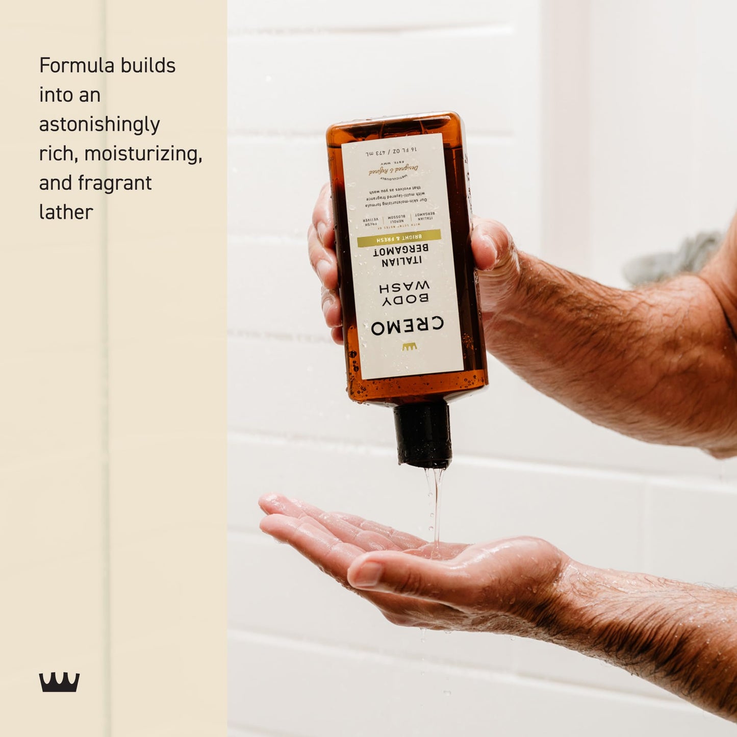 Cremo Body Wash for Men, Rich-Lathering Italian Bergamot, 16 Fl Oz Cremo