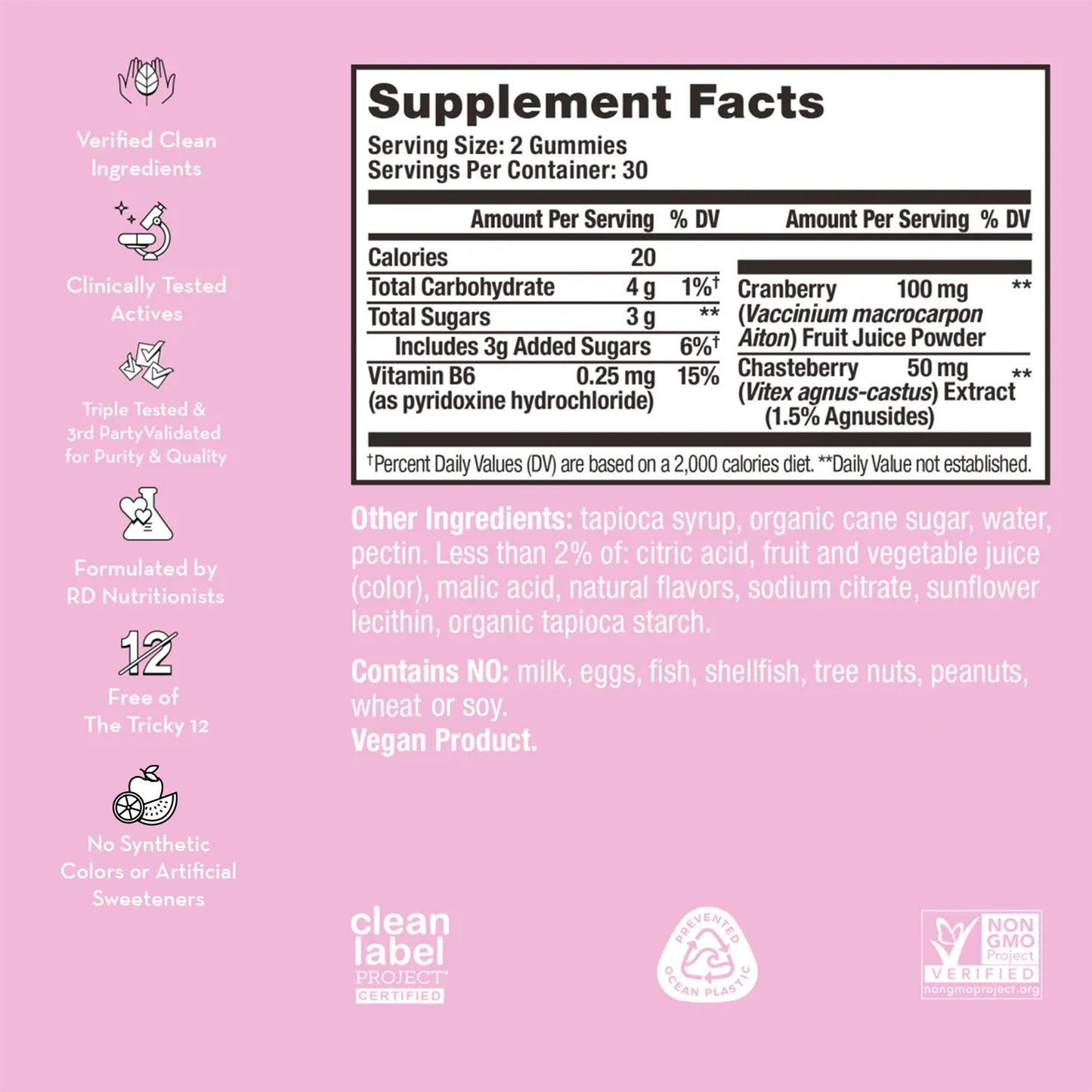 HUM Nutrition SOS PMS Gummies, PMS Support Supplement for Women, Support Cycle Symptoms, Bloating, Hormonal Balance, Includes Vitamin B6, Cranberry & Chasteberry Vitex, Gluten Free, 60 Vegan Gummies