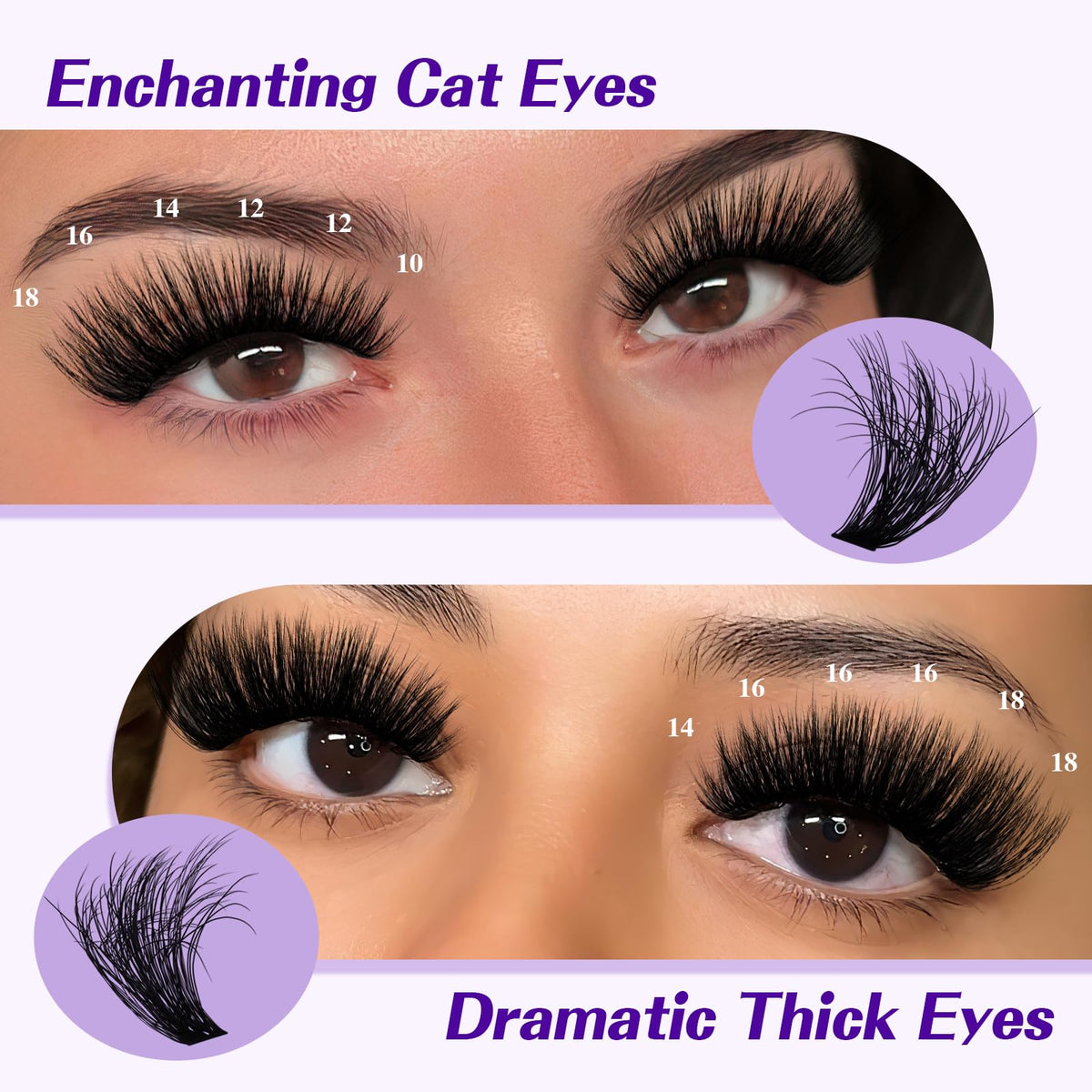 B&Q Fluffy Lash Clusters Kit 100D+200D 0.05MM Dramatic Eyelash Clusters Kit B&Qaugen