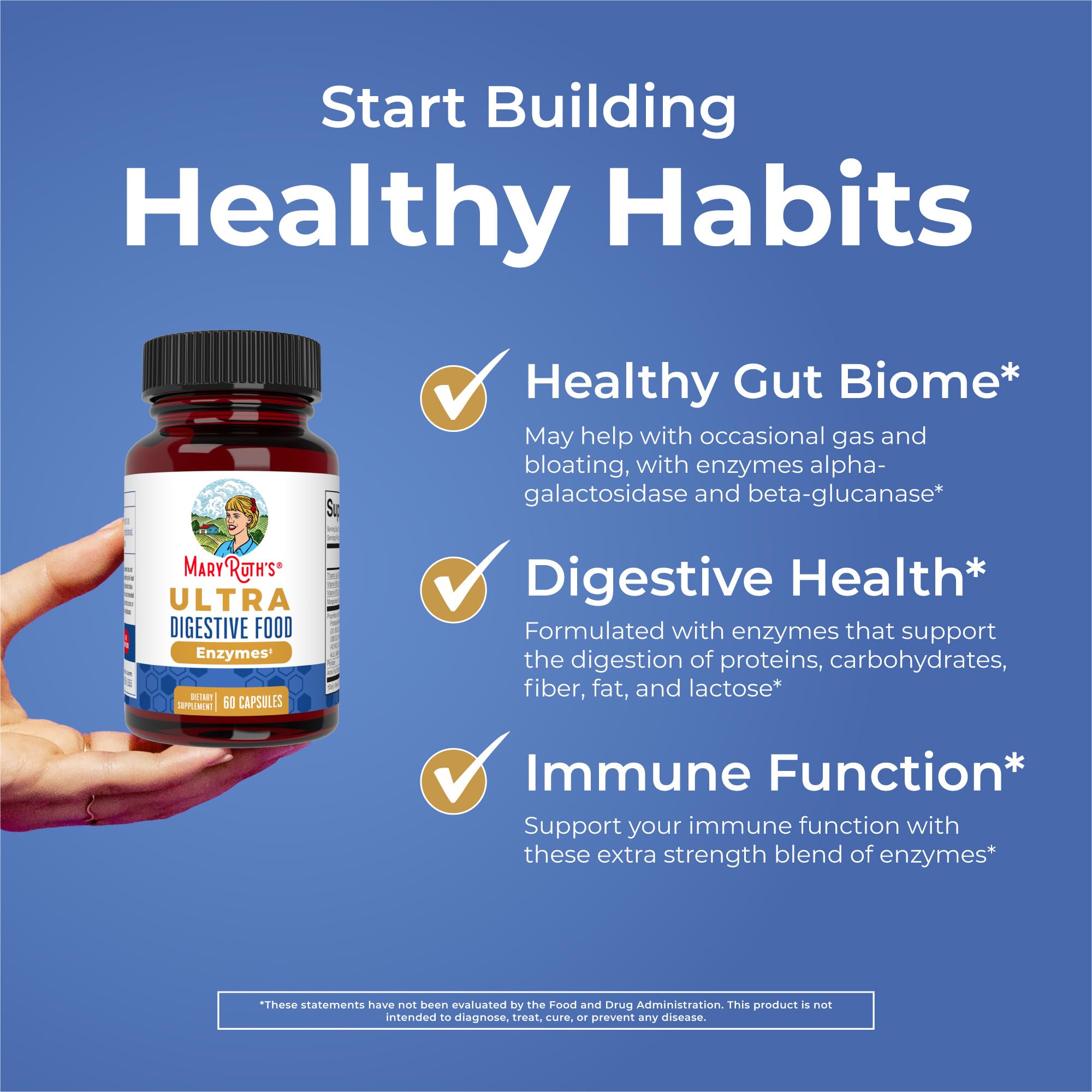 MaryRuth Organics Ultra Digestive Enzymes Capsules | Up to 2 Month Supply | Supplement for Gut Health Support | Digestion & Immune Support with Amylase | Lipase & Lactase | Vegan | 60 Count MARYRUTH'S buy australia supplements