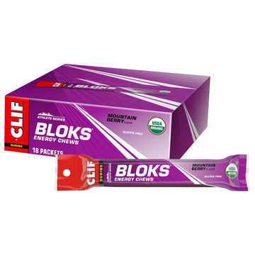 CLIF BLOKS - Mountain Berry Flavor - Energy Chews - Non-GMO - Plant Based - Fast Fuel for Cycling and Running - Quick Carbohydrates and Electrolytes - 2.12 oz. (18 Count) CLIF Bar buy australia supplements