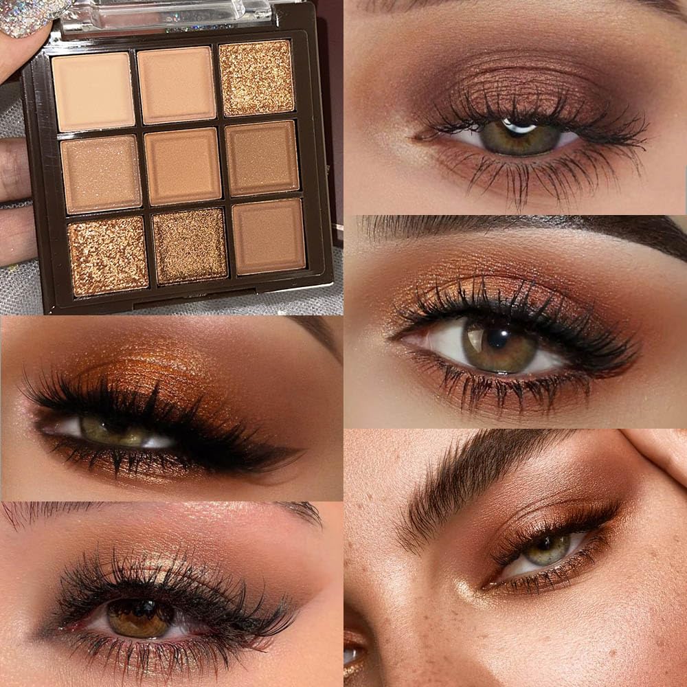 CAKAILA Brown Eyeshadow Palette-Neutral Nude Brown Smokey Eye Shadow Palette,Rose Gold Bronze Naked Cream Eyeshadow Palette Makeup,Natural Eyeshadow for Eyes Long Lasting Naturing-Looking CAKAILA