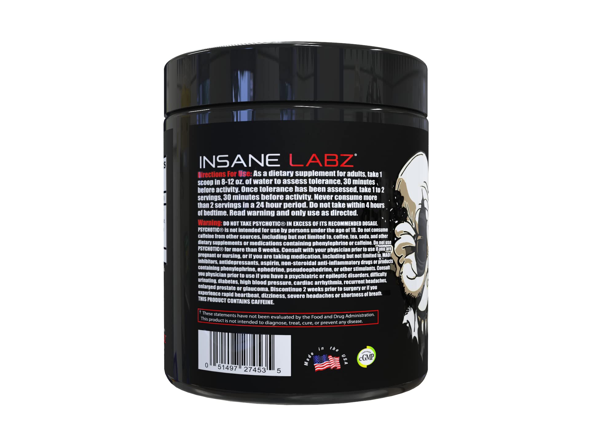 Insane Labz Psychotic Black Edition Mid Stimulant Pre Workout Powder, Energy Focus Pumps, Loaded with Creatine Beta Alanine Taurine Fueled by AMPiberry, 35 Servings (Blue Raspberry) Insane Labz buy australia supplements
