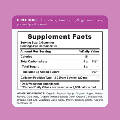 Nature's Truth Collagen Peptide Gummies for Women | 60 Count Type 1 and 3 | Strawberry Flavor Nature's Truth