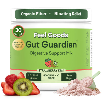 Feel Goods Gut Guardian, Gut Health Powder Drink Mix - Probiotic Fiber with Prebiotics & L Glutamine for Digestive Health, Bloating Relief & Digestion Support, Feel Goods