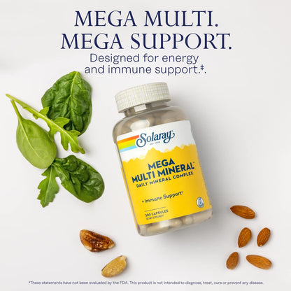 Solaray Mega Multi Mineral | 200 Capsules SOLARAY