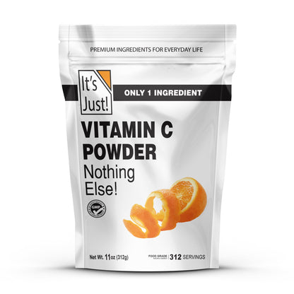 It's Just! - Vitamin C Powder, 100% Pure L-Ascorbic Acid, Food Grade, Immune Support, Homemade Cosmetics (11oz) It's Just!