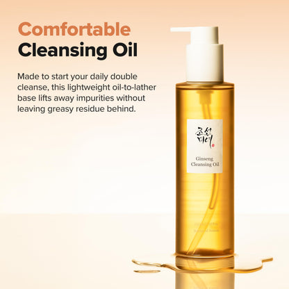 Beauty of Joseon Ginseng Cleansing Oil Waterproof Makeup Remover for Sensitive, Congested-Prone Facial Skin. Korean Skin Care for Men and Women, 210ml, 7.1 fl.oz Beauty of Joseon