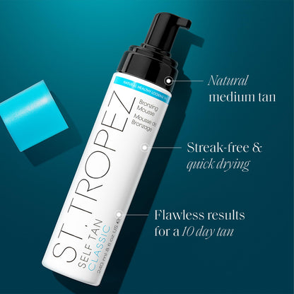 St.Tropez Classic Bronzing Self Tan Mousse for Streak-Free, Golden Tinted, Natural-Looking Tan, 8 Fl Oz St.Tropez