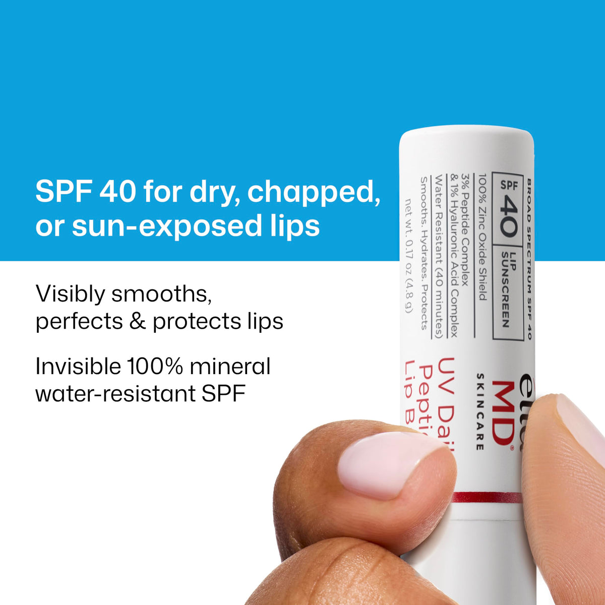 EltaMD UV Daily Peptide Lip Balm, SPF 40, Mineral Lip Sunscreen, 0.17 oz EltaMD