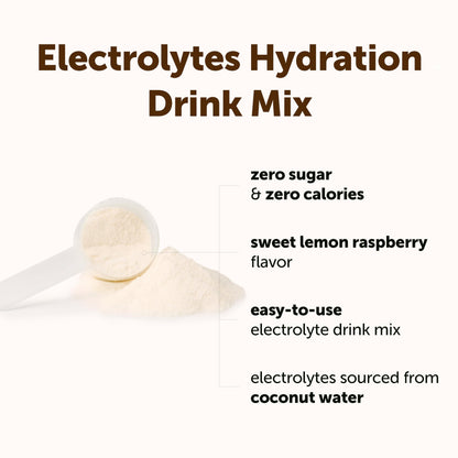 Micro Ingredients Electrolyte Powder, 2 lbs (139 Servings) | Lemon Raspberry Flavor | High Potassium (1,000mg) + Coconut Water & Real Lemon Juice Micro Ingredients